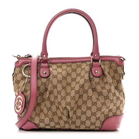 GUCCI Monogram Medium Sukey Top Handle Peonia Flower